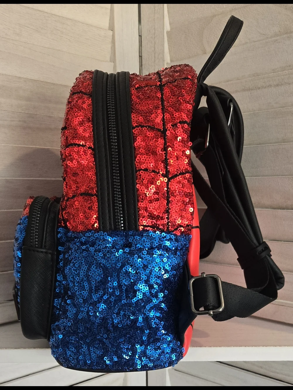 Loungefly Spider-Man Red & Blue Sequin Mini Backpack